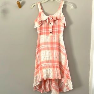 Girls pink plaid dress
